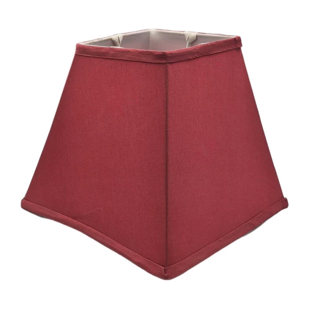 Square Red Fabric Lampshade Spider Filter 11x9.5x6"